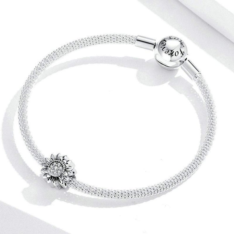 LAMOONY Sterling Silver Sunflower Charm for Pandora Charm Bracelet - Image 5